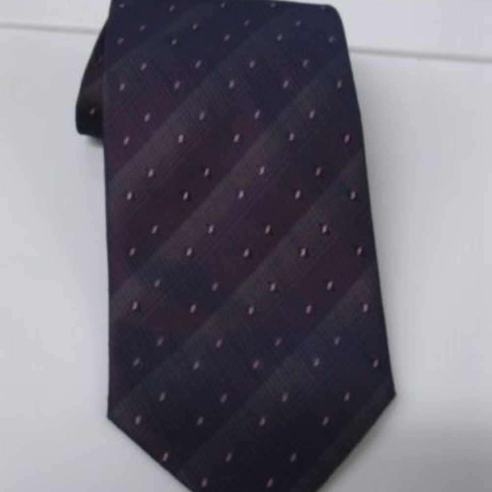 Hermes Paris Purple Dotted 100% Silk Tie Mint